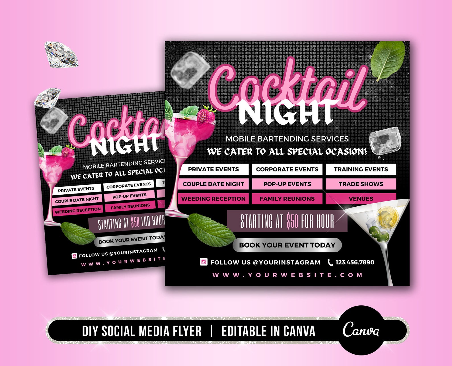 DIY Mobile Bartending Flyer Bartender Flyer Portable Bar Etsy