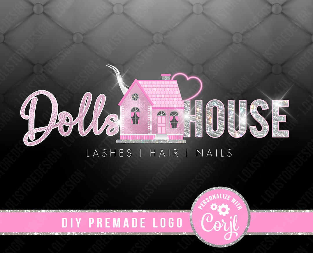 Logotipo prefabricado de belleza de la casa de muñecas de