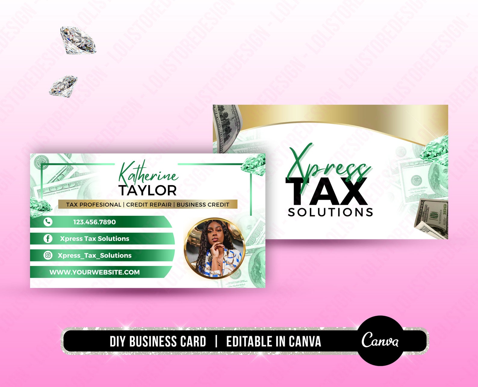 DIY Tax Business Card Tax Prep Business Card Tax Refund Etsy