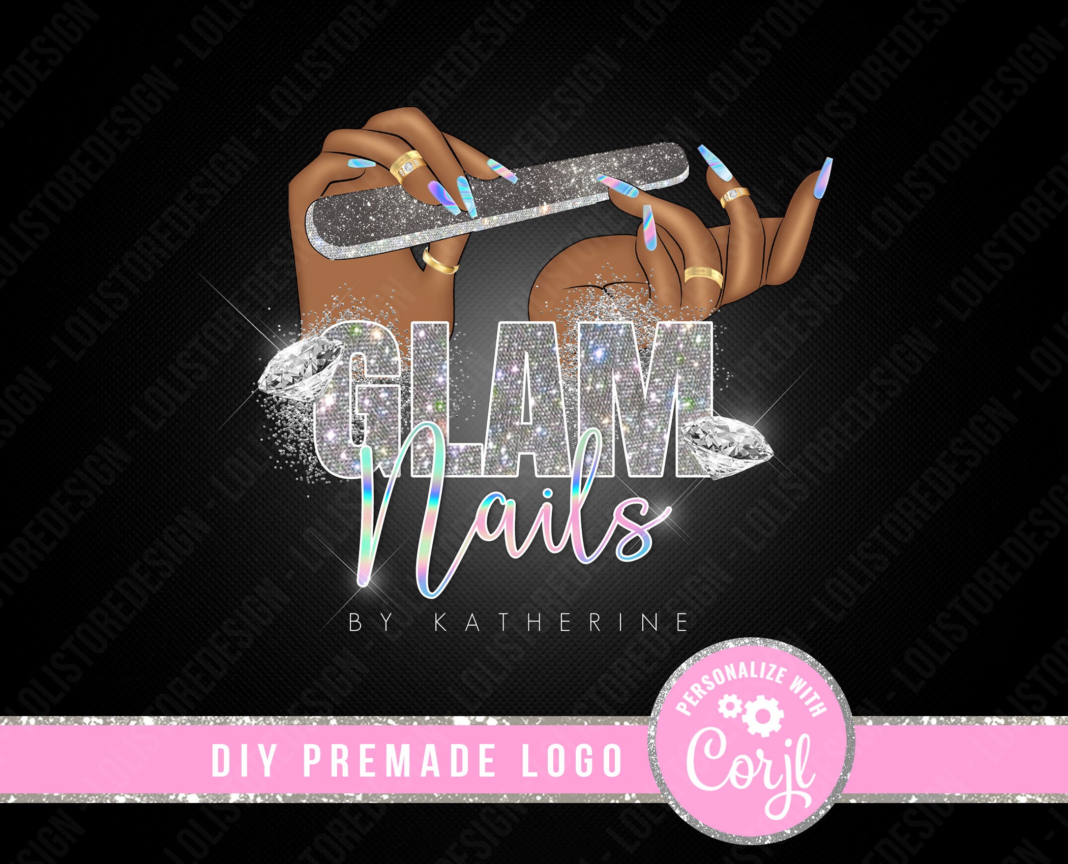 DIY Nails Tech Logo Nail Logo Design Glam Nails Logo Etsy UK