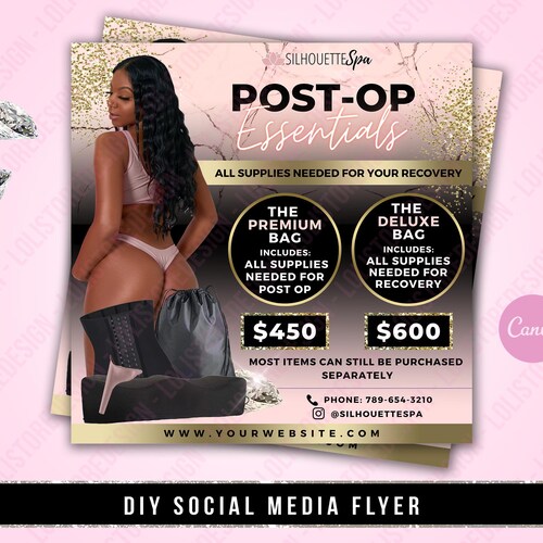 DIY Post Op Essentials Flyer Post Op Supplies List Flyer Etsy