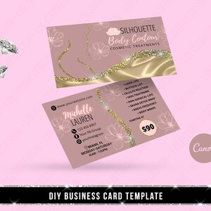 Carte de visite bricolage Body Contouring, Body Sculpting Business Card, Lash Business Card, Premade Template, Spa Business Card, Editable Design