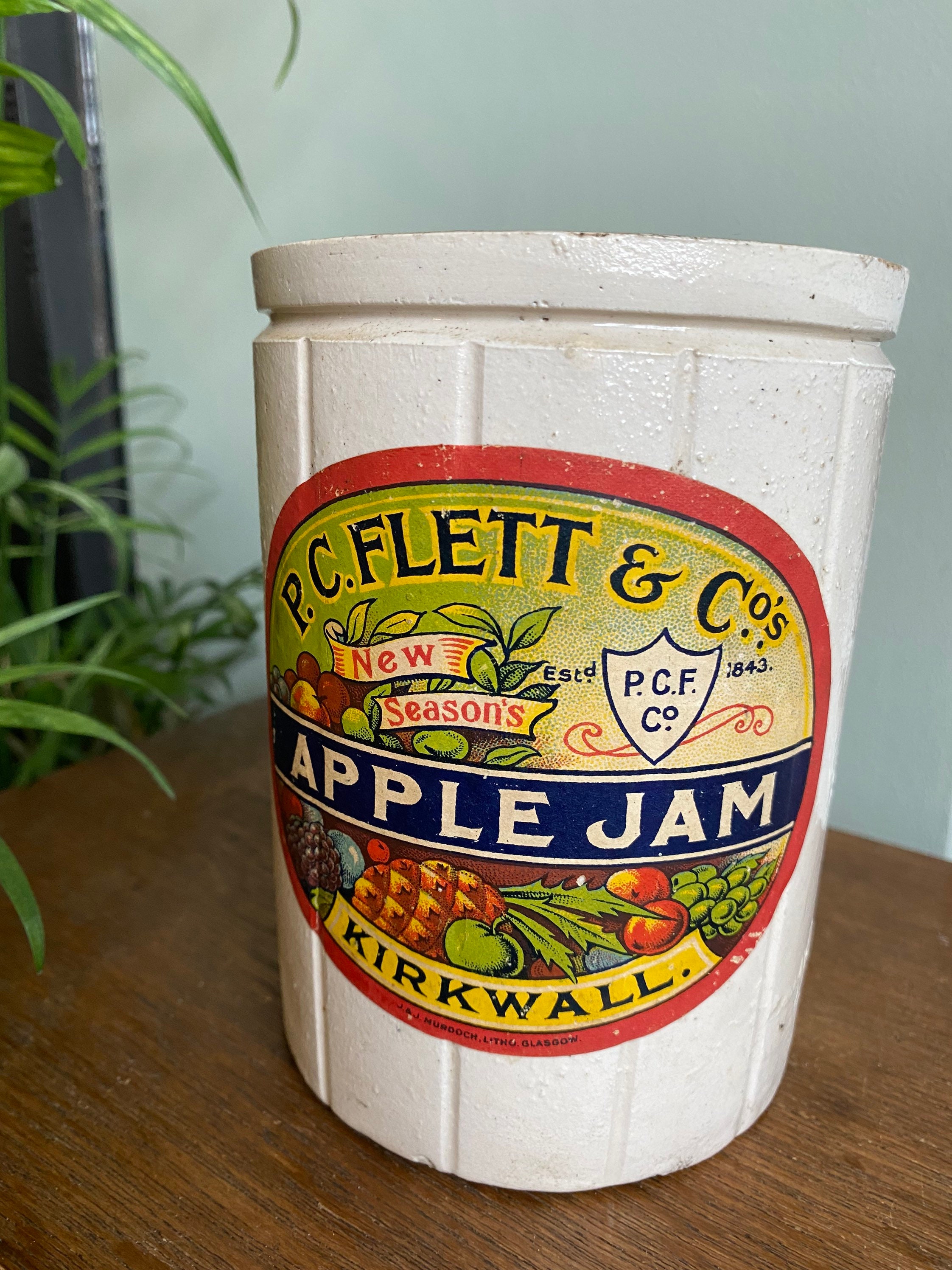 Vintage jam jar / ceramic / antique / utensil container / Etsy