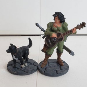 Female Bard with black dog