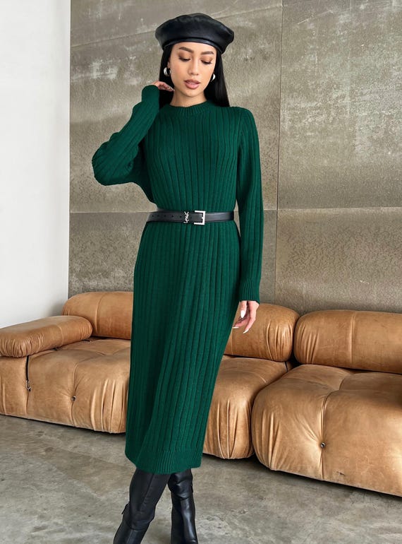 green emerald velvet dress Esmeralda Sweater Dress main image 0