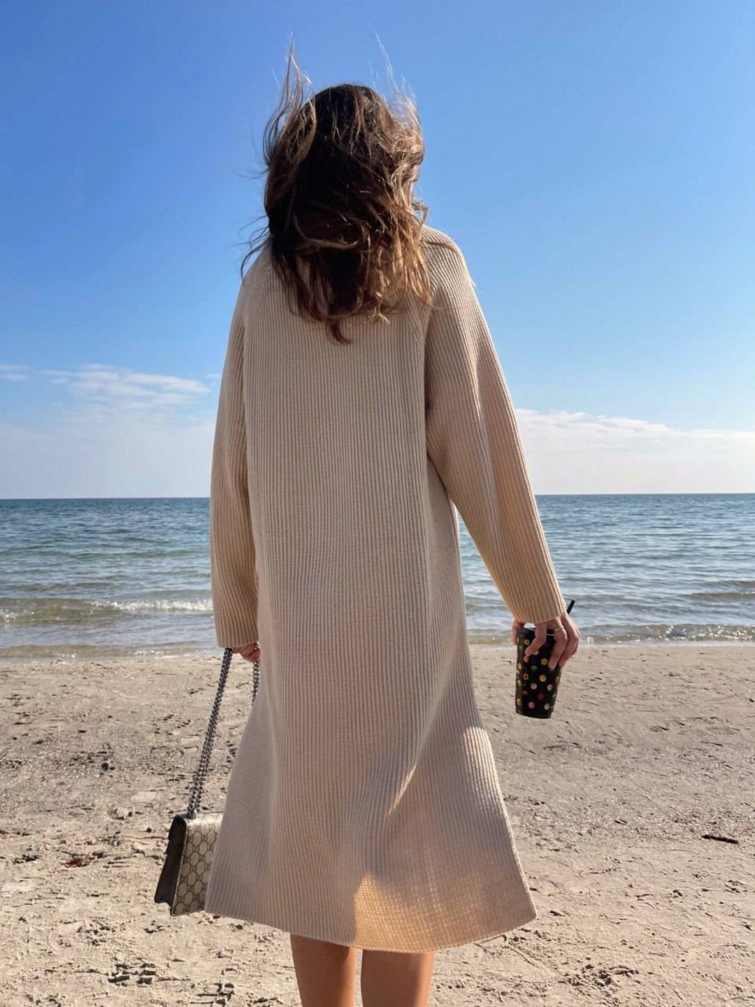 oversized beige sweater dress Knit Oversized Sweater Dress  Juniper
