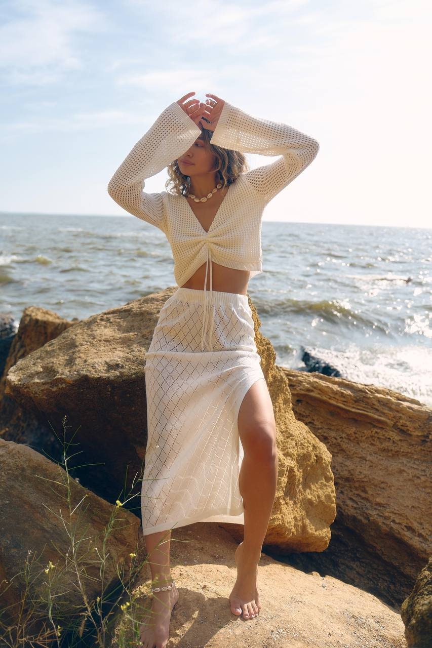 【2plan】Summer boat see-through knit YZNLOQ Women Hollow Out Crochet Knit Tops,Summer See Through