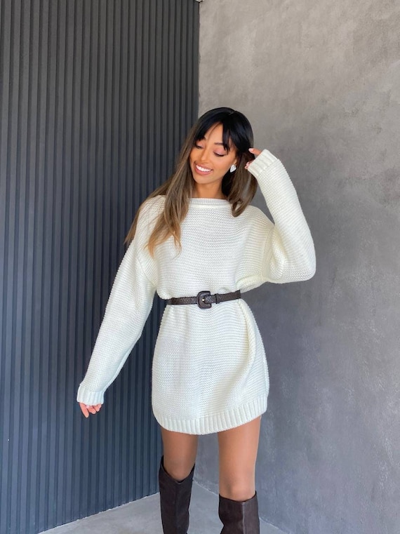 Excited For This Cream Turtleneck Sweater Dress – Pink Lily