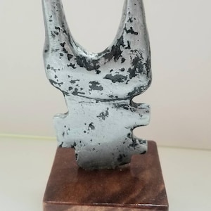 Midcentury Chrome Metal Abstract Brutalist Cubist Ltd Edition Signed