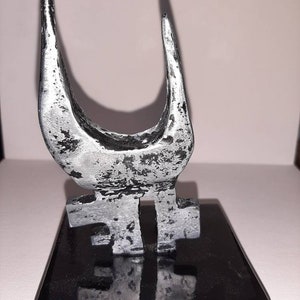 Abstract Chrome Sculpture Midcentury Modern Style Space Abstract