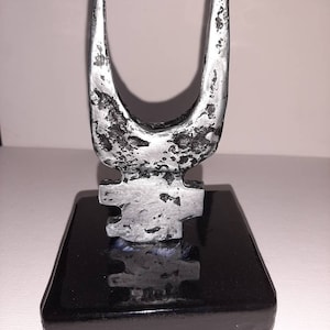 Abstract Chrome Metal Modern Brutalist Sculpture Midcentury Modern