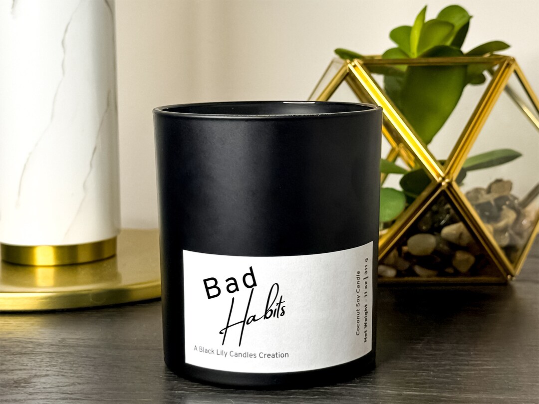 Black Coral and Moss Scent Bad Habits Coconut Soy Candle Etsy