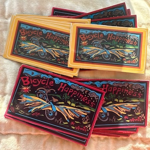 Adesivos Bicycle Happiness em cinco opções