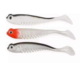 Soft Bait Lure Long Minnow Red Tail Hook 8cm 14g 5x Piece Set