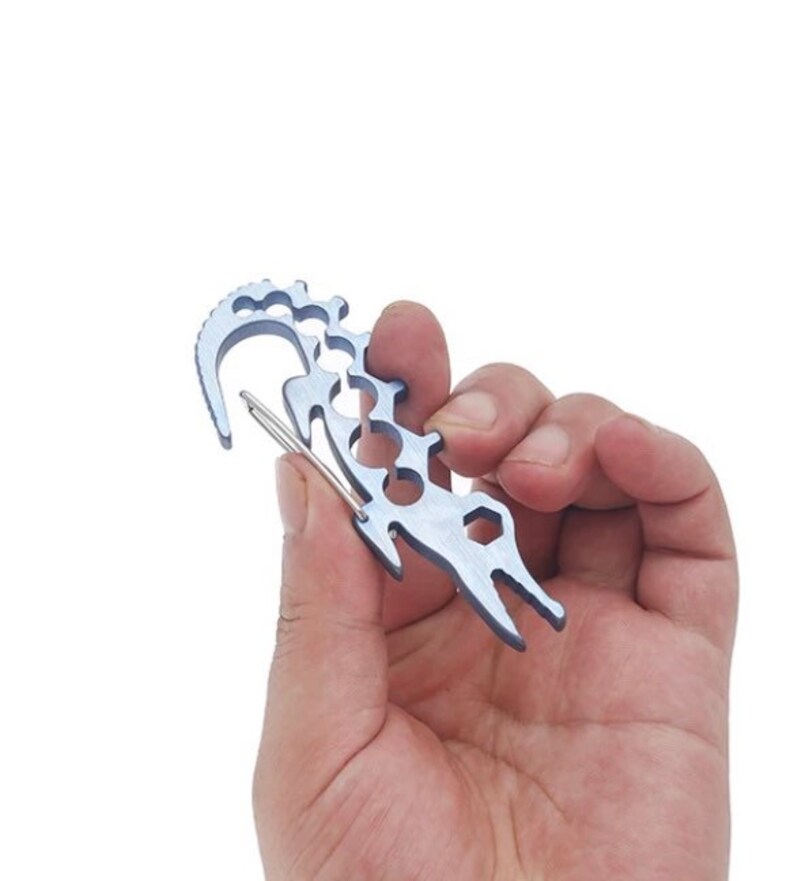 Alligator Keychain Hex Tool Solid Titanium 1x Piece Colour Options