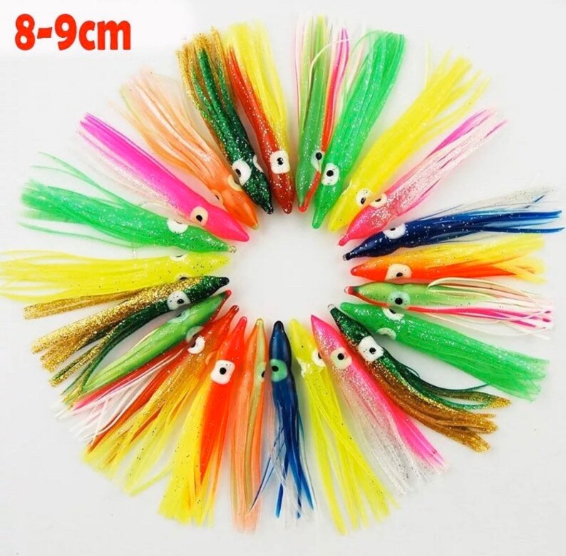 Soft Fishing Bait Mixed Color Octopus Artificial Lures For Jigging 8-9 CM Long 50x Pieces Mixed Colours