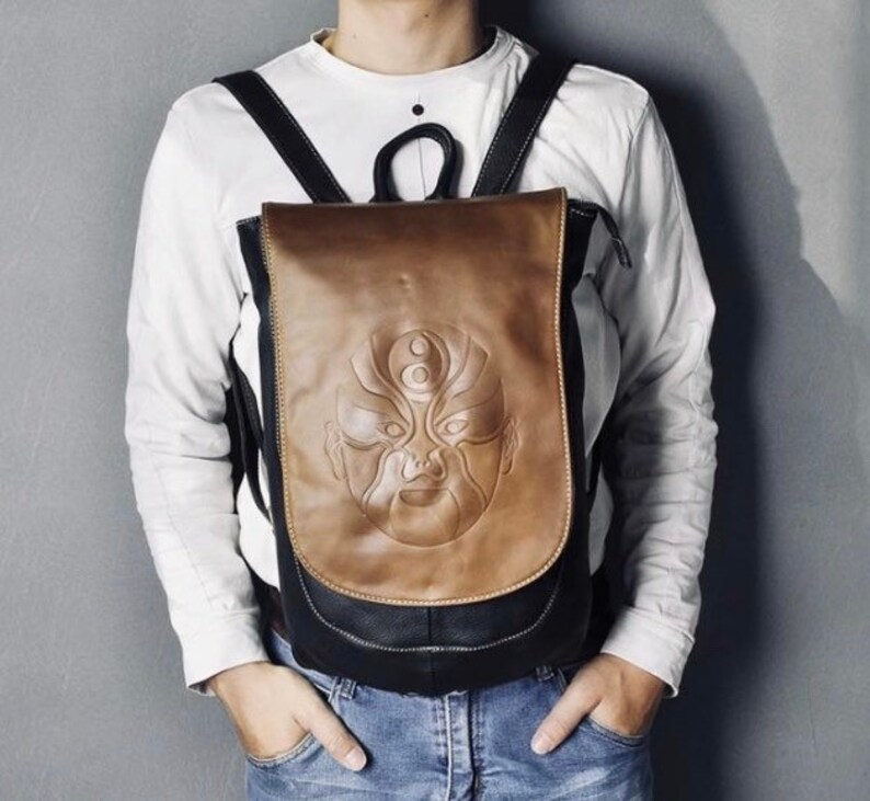 Leather Backpack Travel Bag Fashion Daypack School Bag