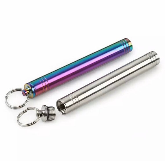Titanium TTS Capsule Stash Water Proof Custom EDC 1x Piece Anodized Blue