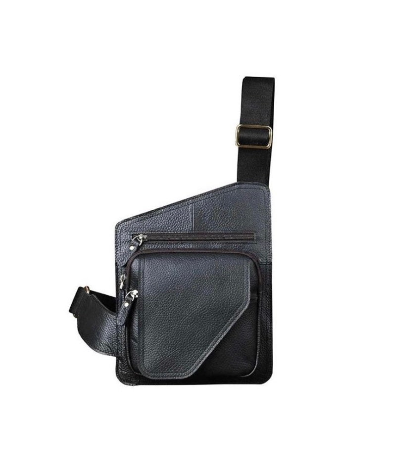Leather Shoulder Pouch Chest Sling Bag