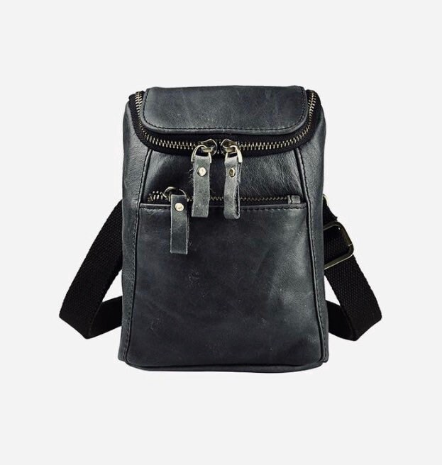 Leather Shoulder Pouch Chest Sling Bag | Etsy