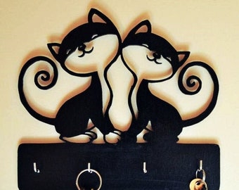 Housekeeper with cats, Laser cut, Vector svg, Vector Laser cut files, CDR vector plans, cnc pattern, home decor, home decor cnc