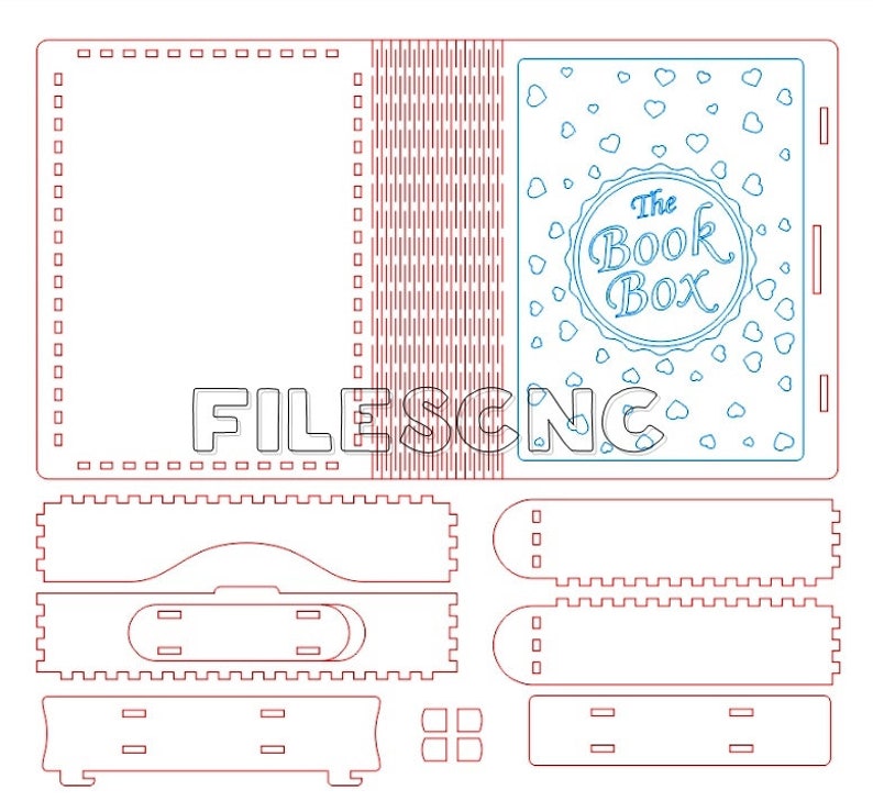 Box book, Box flexies bending, Laser cut files SVG, DXF, CDR, vector plans Glowforge files Instant download, cnc file, cnc image 2