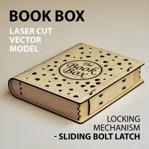 Box book, Box flexies bending, Laser cut files SVG, DXF, CDR, vector plans Glowforge files Instant download, cnc file, cnc image 1