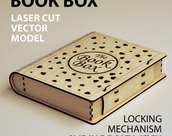 Box book, Box flexies bending, Laser cut files SVG, DXF, CDR, vector plans Glowforge files Instant download, cnc file, cnc