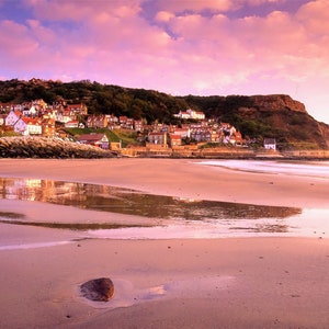 Runswick Bay 6x6 Zoll quadratisch blanko innen Grußkarte/Geburtstagskarte. Fotokunst
