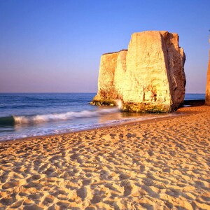 Quadratische blanko Geburtstagskarte. Seaside, Botany Bay, Kent Landschaft.