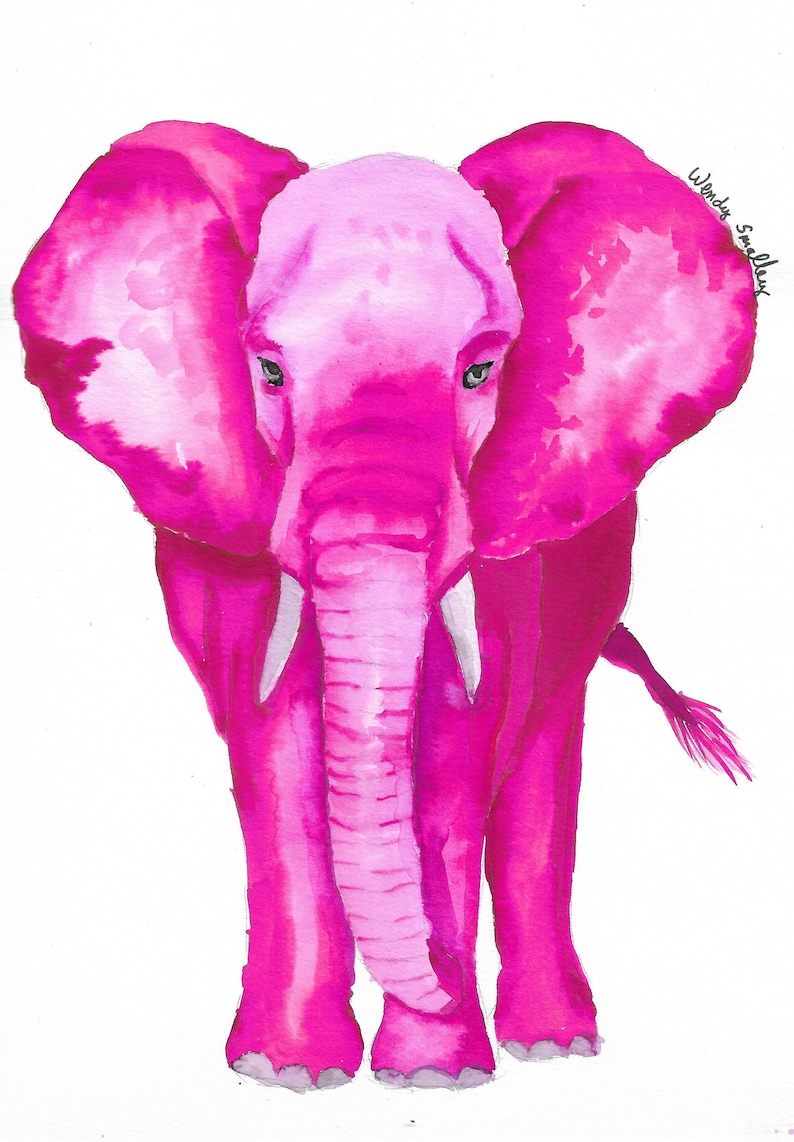 Download Pink Elephant Art Collectibles Watercolor Delage Com Br