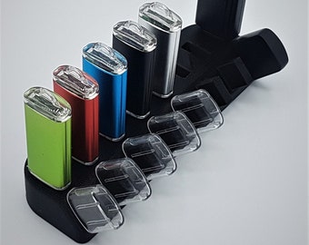 USB Stick Stand Holder with Cap Storage - 8 Slot Drive Organizer - Desktop USB Storage Rack for Home & Office - Desk Organizer - 25+ Colours