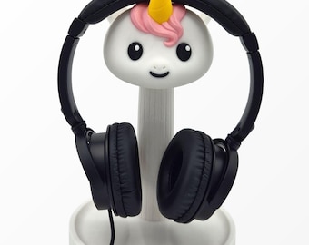 ユニコーンヘッドホンスタンド ゲーミングヘッドセットホルダー デスクセットアップアクセサリー - 25色以上