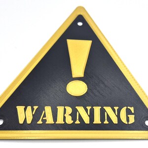 Warning! Sign - Bright & Bold Safety Alert for Home, Garage, Office, or Industrial Spaces - Durable Hazard Sign Décor  - 25+ Colours