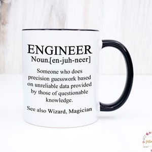 Engineer mug, Engineer gifts, funny engineer definition mug gift idea for your coworker.