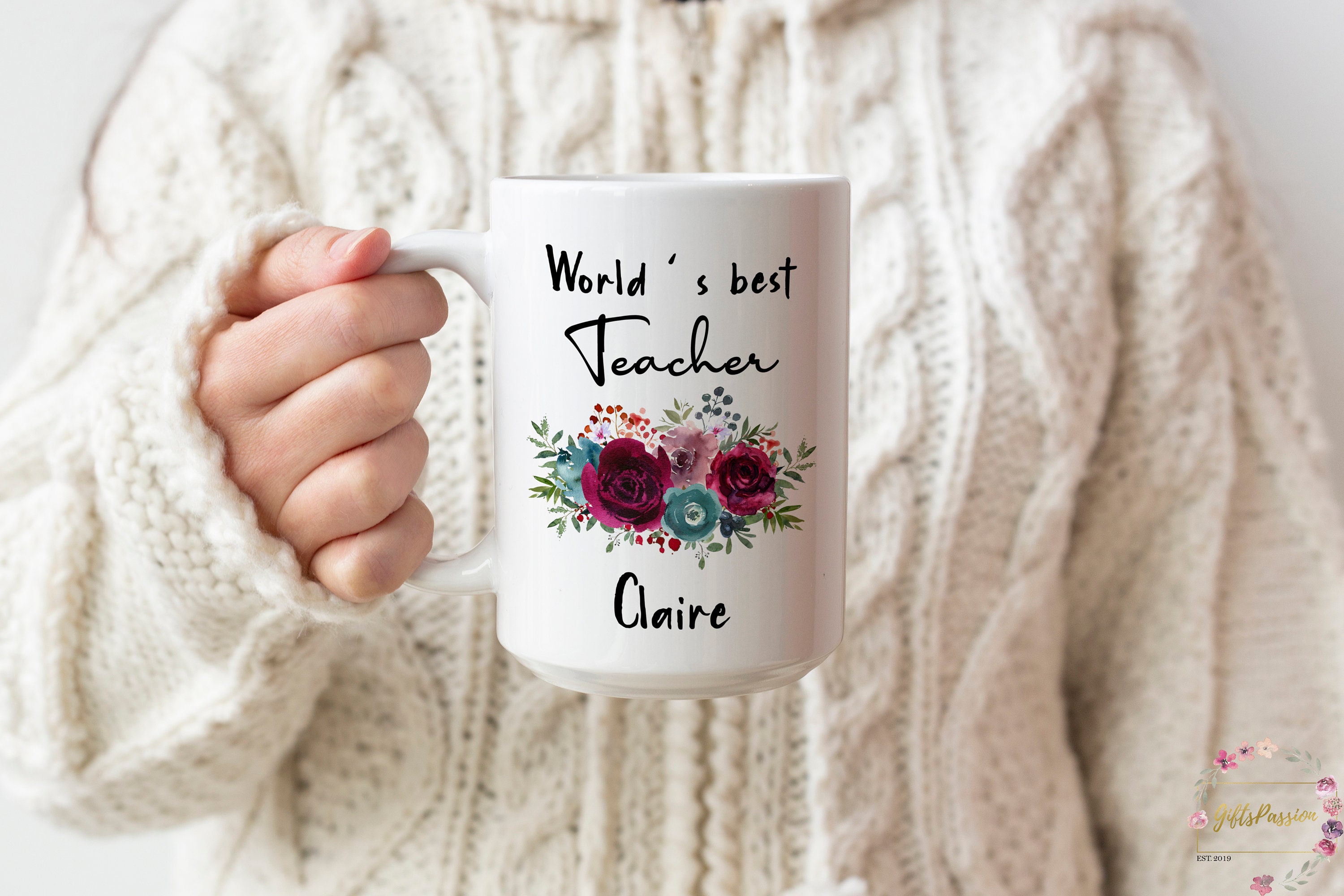 Custom Teacher Mug Gift Idea With Personalized Name and Etsy