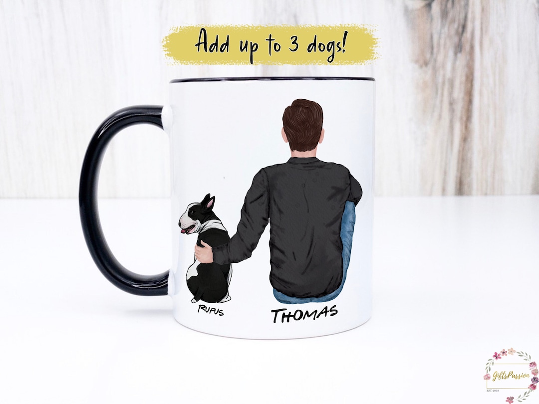 Personalised Dog Mug With Custom Names, Hairstyle and Dogs Breed