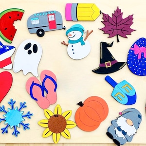 Seasonal Interchangeable Welcome Home Sign Pieces, Attachments, Add On, Front Door Porch Decor,