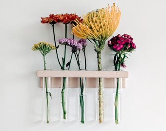 Wall Shelf Propagation Vases, Plant and Flower Vases, Wall Planter, Propagation Station, Home Decor, Wall Decor | Poethan