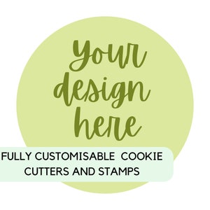 Custom cookie cutter and stamp | Fully customisable, logo, business, wedding, baby shower, engagement, birthday party, Christmas
