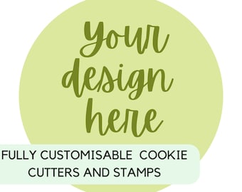 Custom cookie cutter and stamp | Fully customisable, wedding, baby shower, engagement, birthday party, first birthday, Christmas