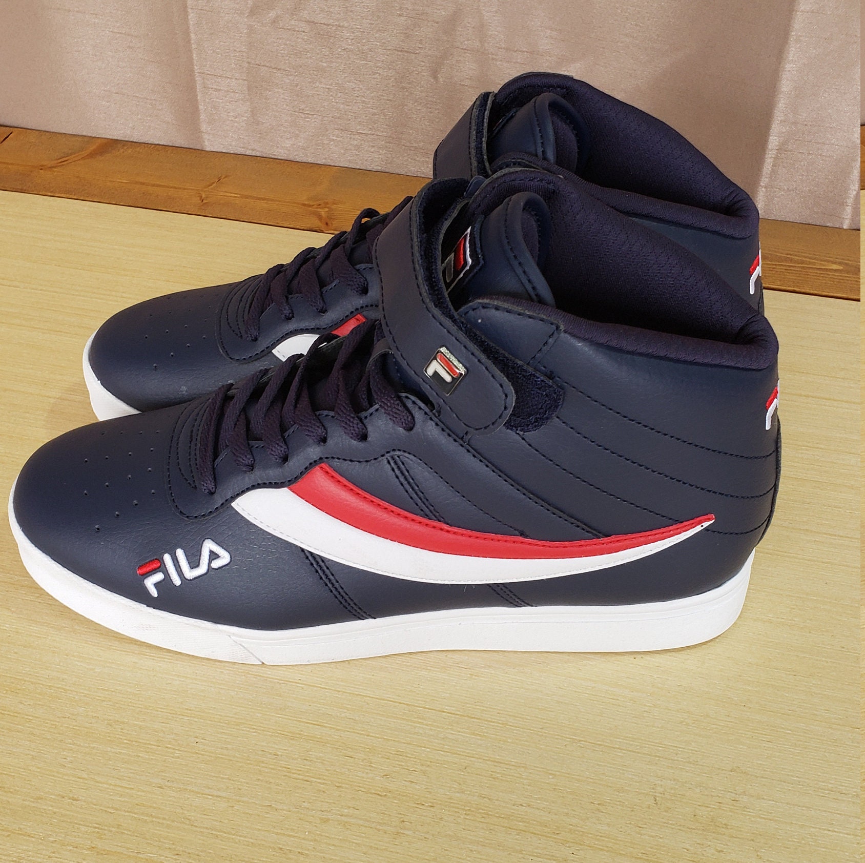 blue high top fila
