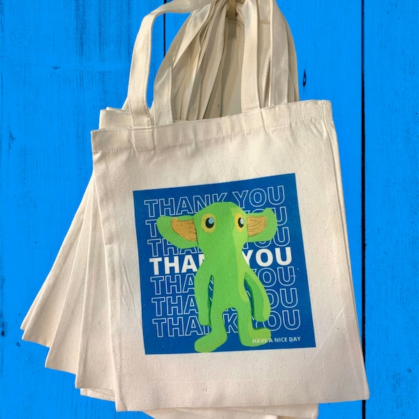 Hopkinsville Goblin Cryptid canvas tote bags