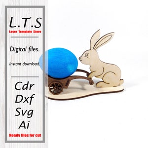 Easter egg holder "Rabbit". Laser cut file. Dxf,svg,cdr,ai. Instant download, Cnc files. EH3