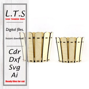 Laser cut file. Basket. 2 sizes. Cdr, Dxf, Svg, Ai. Instant download, Cnc files. BS10