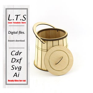 Wooden basket for flowers and other uses. Laser cut file. Instant download. Cdr.Dxf,Svg,Ai. Cnc files.