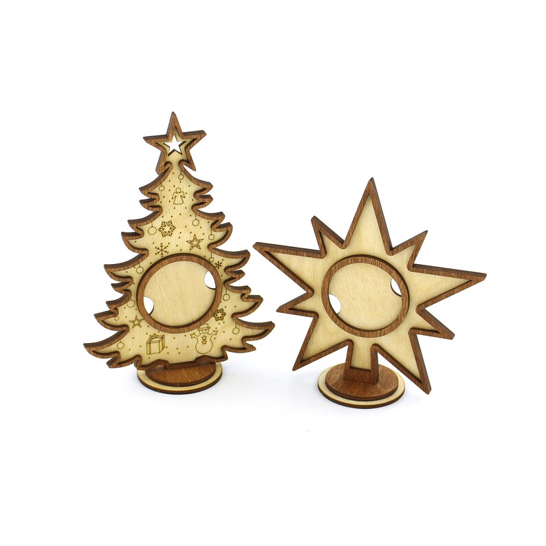 Wooden Christmas Photo Frame. Laser Cut File. 4 Models. Cdr Etsy