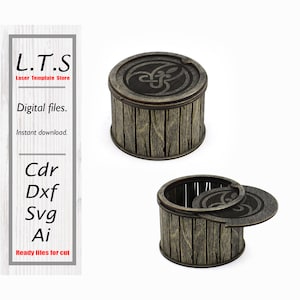 Wooden box file. Laser cut file. Cdr, Dxf, Ai, Svg files. Instant download, Cnc file. BX41