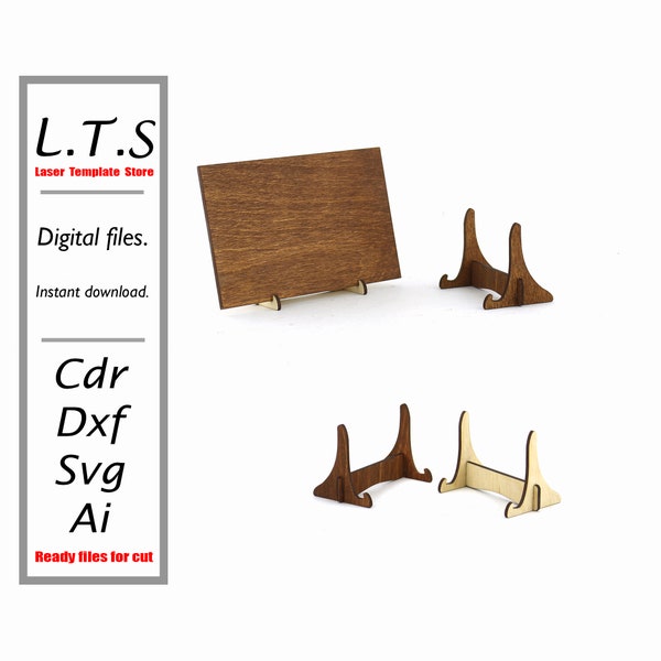 Photo Frame Stand I Easel Plate Stand I Legs for frames I Frame holder I Photo Holder Display I Laser cut file. Svg, Dxf, Ai, Cdr. FS2