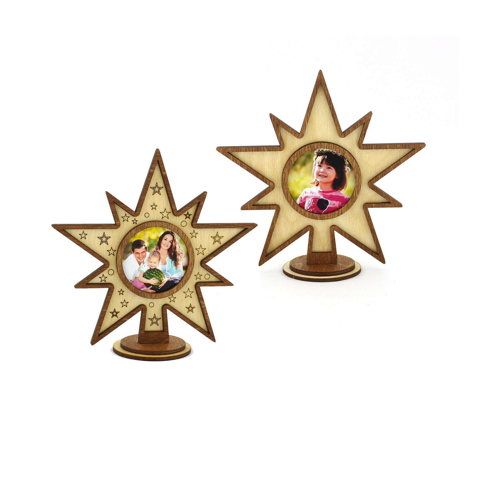 Wooden Christmas Photo Frame. Laser Cut File. 4 Models. Cdr Etsy